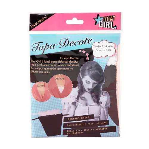 Tapa-decote That Girl Preto e Branco 2 Unidades