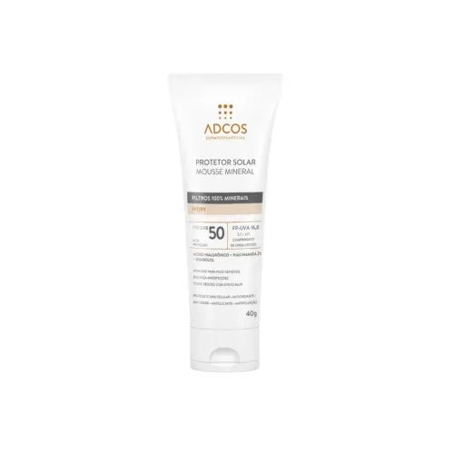 Protetor Solar Adcos Mousse Mineral FPS 50 40g - Adcos