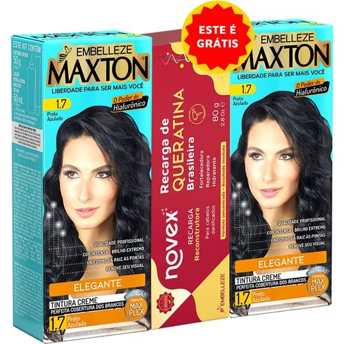 Tintura Maxton 1.7 Preto Azulado 200g - Maxton