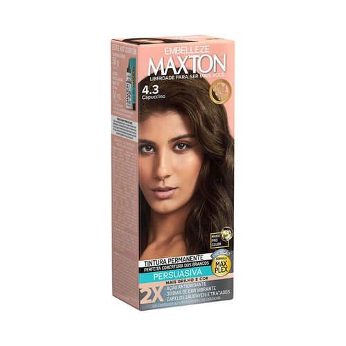 Tintura Maxton 4.3 Capuccino Coloração Permanente 20 Volumes Maxton