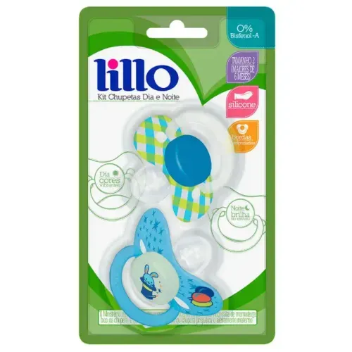 Kit Lillo 2 Chupetas Dia E Noite Lilas - Lillo