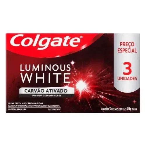 KIT CR DENT LUM WHITE CARVAO 70G 3UN