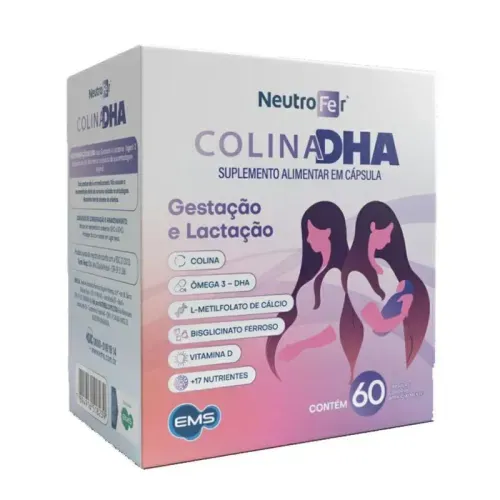 Suplemento Alimentar Neutrofer Colina DHA - 60 Cápsulas