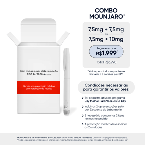 Mounjaro 7,5mg/ml Tirzepatida - 4 Doses Injetáveis