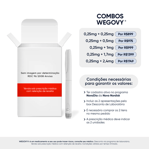 Wegovy Semaglutida 0,25mg Solução Injetável 1,5ml - Novo Nordisk