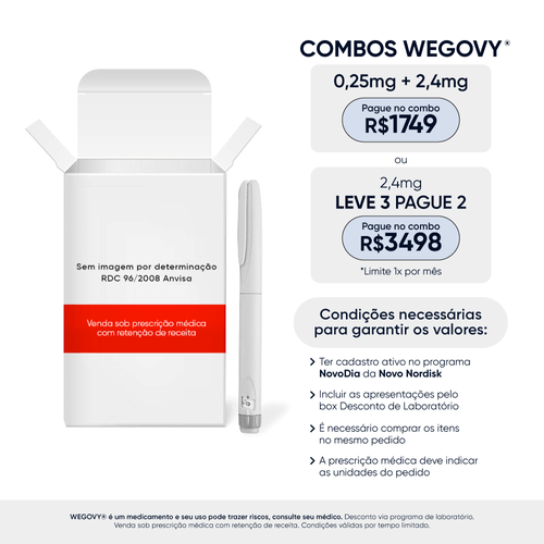 Wegovy Semaglutida 2,4 mg - Novo Nordisk - Caneta Injetora 3 ml