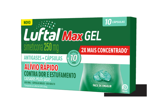 LUFTAL 250MG MAX GEL 10CPS