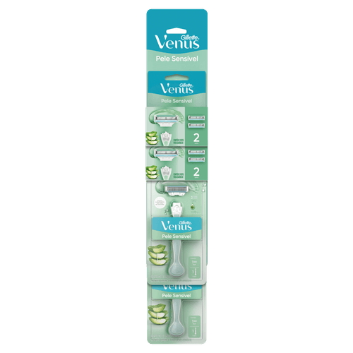 Kit Gillette Venus Pele Sensível 2 Aparelhos e 4 Cargas 3 Lâminas
