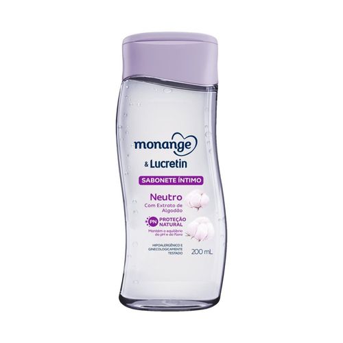Sabonete Líquido Íntimo Lucretin Monange Neutro Algodão 200ml