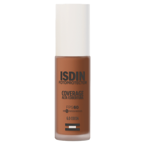 Protetor Solar Facial Isdin Fotoprotector Coverage FPS 60 Cor 6.0 Cocoa 30g