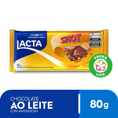 Chocolate Lacta ao Leite com Amendoim 80g - Mondelez