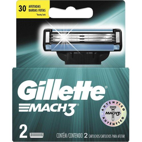 Carga para Aparelho de Barbear Mach3 2 Unidades 3 Lâminas Gillette