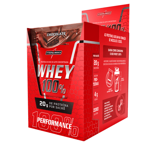 Whey Protein 100% Pure Sachê 30g - Display 10 Unids. Chocolate 10 Sachês