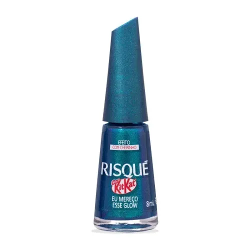 Esmalte Risqué Efeitos Eu Mereço Esse Glow Metálico Glitter 8ml Kitkat