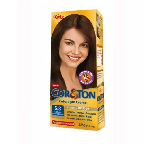 Coloração Permanente Cor&Ton 5.3 Castanho Claro Dourado