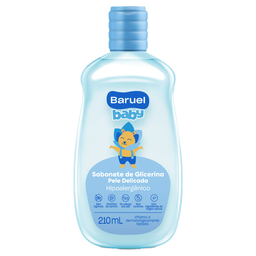 Sabonete Líquido Pele Delicada da Cabeça aos Pés Baruel Baby - 210ml