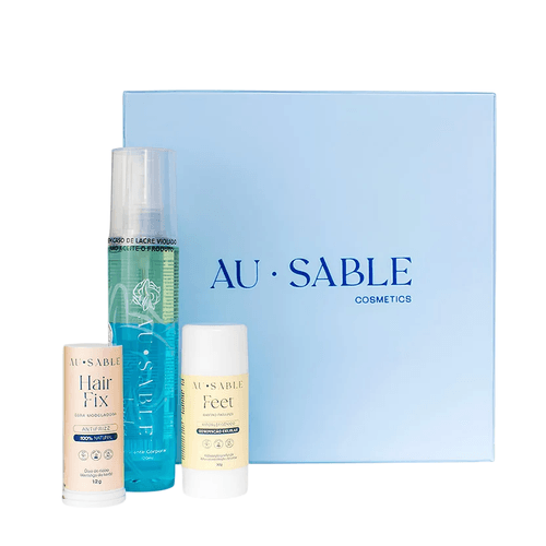 Kit Deep Care Au Sable para Cuidados Corporais - Hidratante Bifásico + Cera Antifrizz + Bastão Pés