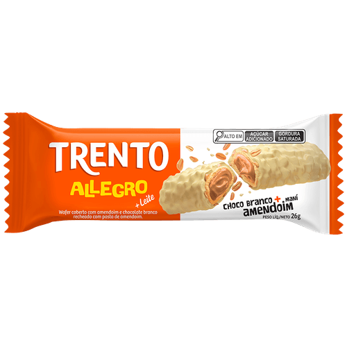 Wafer Trento Allegro Choco Branco com Amendoim 26g