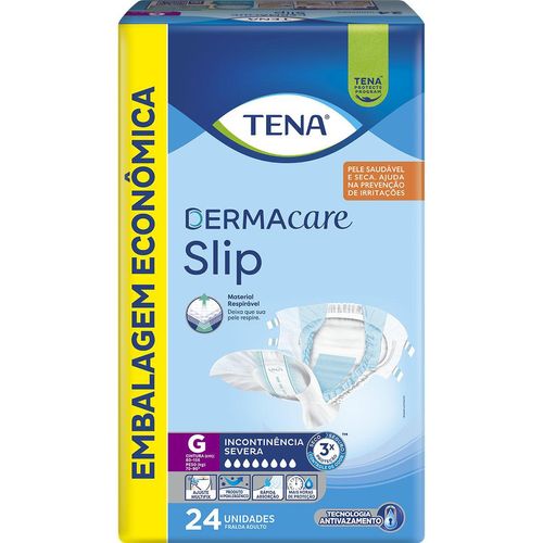 Fralda Geriátrica Tena Dermacare Slip G - 24 Unidades