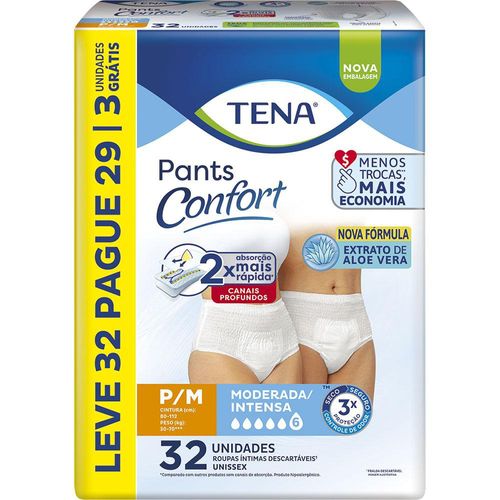 Roupa Íntima Tena Pants Confort P/M - 32 Unidades