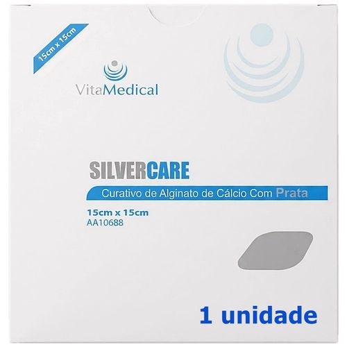 Curativo Silvercare Alginato Cálcio Prata 15x15cm - unidade