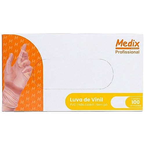 Luva de Vinil sem Pó Medix Profissional Tam G - 100 unidades