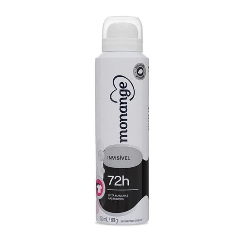 Desodorante Antitranspirante Feminino Aerosol Invisível 150ml Monange