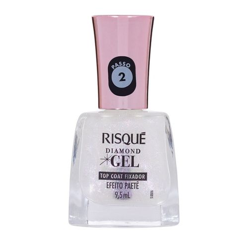 Top Coat Fixador Efeito Paetê Risqué Diamond Gel - 9,5ml