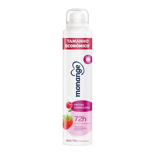 Desodorante Antitranspirante Aerossol Frutas Vermelhas 200ml Monange