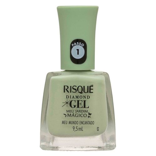 Esmalte Risqué Diamond Gel Meu Mundo Encantado Verde Claro 9,5ml - Risqué