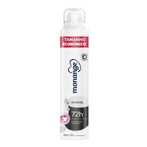 Desodorante Aerossol Antitranspirante Invisível 200ml Suave Monange