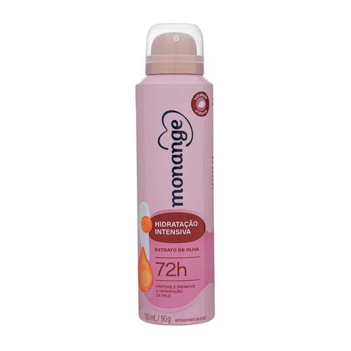Desodorante Aerossol Antitranspirante Feminino Hidratação Intensiva 150ml 72h Monange