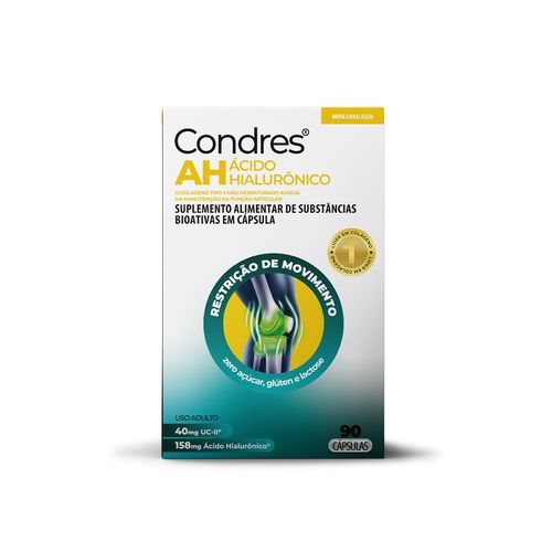 Condres AH Colágeno Tipo II 40mg + Ácido Hialurônico 90 Cápsulas