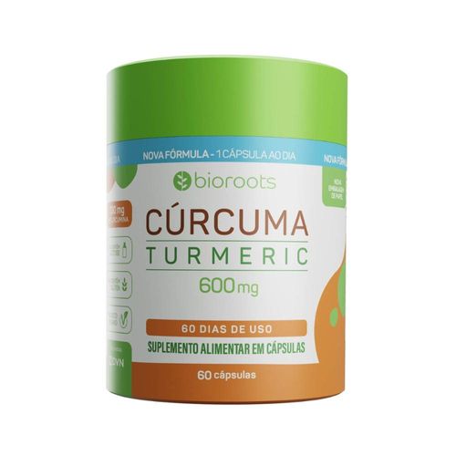 Cúrcuma Turmeric 600mg com 60 Cápsulas - Bioroots