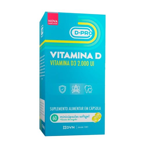 Vitamina D 2.000UI Minicápsulas softgel 60 cápsulas - D.PRO
