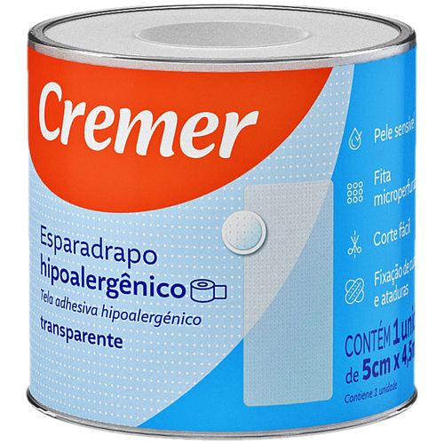 Esparadrapo Hipoalérgico Impermeável Transparente 5cmx4.5m