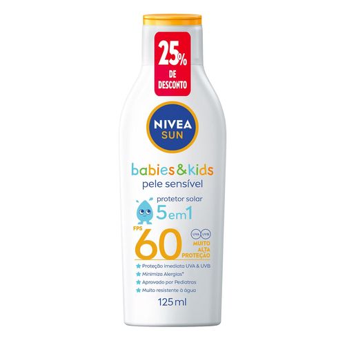 Protetor Solar Infantil Nivea Sun Babies & Kids Pele Sensível Fps60 125ml