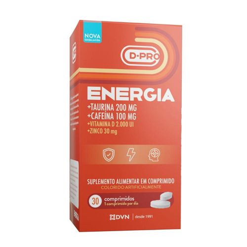 Vitamina D +Zinco +Taurina + Cafeína 30 comprimidos - D.Energy