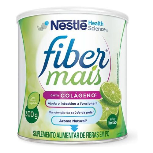 Suplemento Alimentar de Fibras Fibermais Colágeno Mix de Fibras Sabor Limão 300g