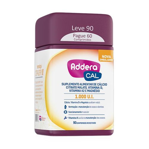 Vitamina Addera Cal 1000UI - 90 Comprimidos Revestidos