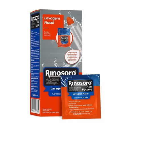 Solução Nasal Rinosoro Alto Volume Cosmed 2,16g Pó para Solução 30 Sachês