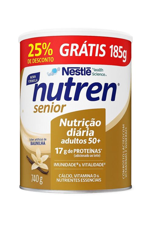 Complemento Alimentar Nutren Senior Baunilha 740g - Grátis 185g