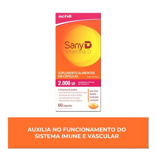 Sany D Vitamina D Colecalciferol 2.000UI - 60 Cápsulas