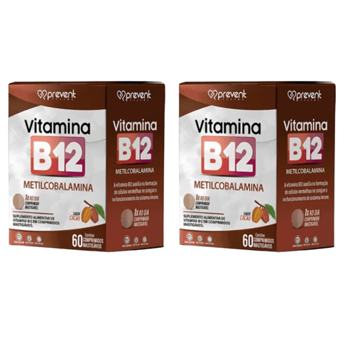 Kit C/2 Vitamina B12 Cacau C/60 Comprimidos - Prevent Pharma