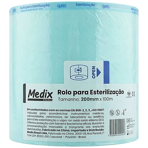 Rolo para Esterilização Medix Tam 200mmx100m