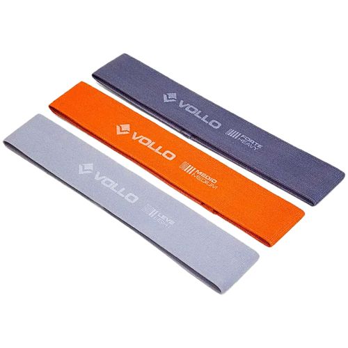Kit 3 Faixas Elásticas Mini Bands Poliéster 3 Intensidades