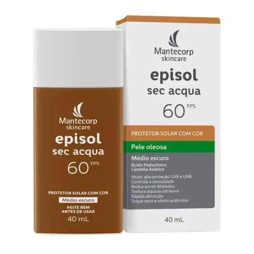 Protetor Solar Facial Episol Sec Acqua Fps60 Médio 40ml