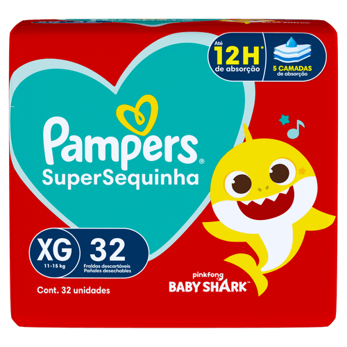 Fralda Infantil Pampers SuperSequinha XG 32 Unidades