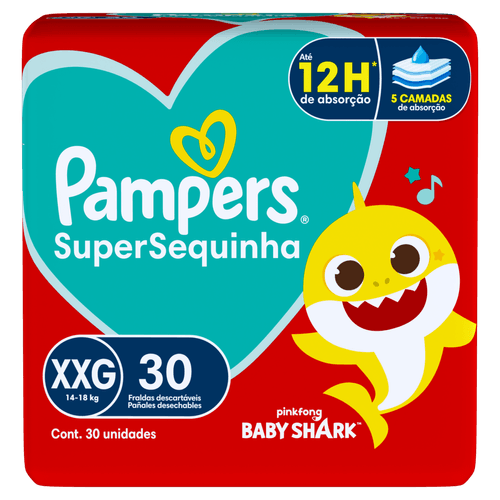 Fralda Infantil Pampers SuperSequinha XXG 30 Unidades