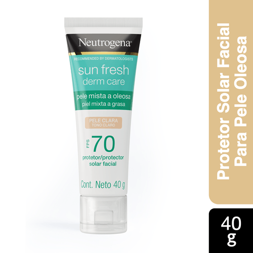Protetor Solar Facial Neutrogena Derm Care Pele Clara FPS 70 - 40g
